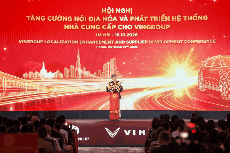 Đại diện Vingroup phát biểu tại hội nghị nhà cung cấp ngày 16/10/2026